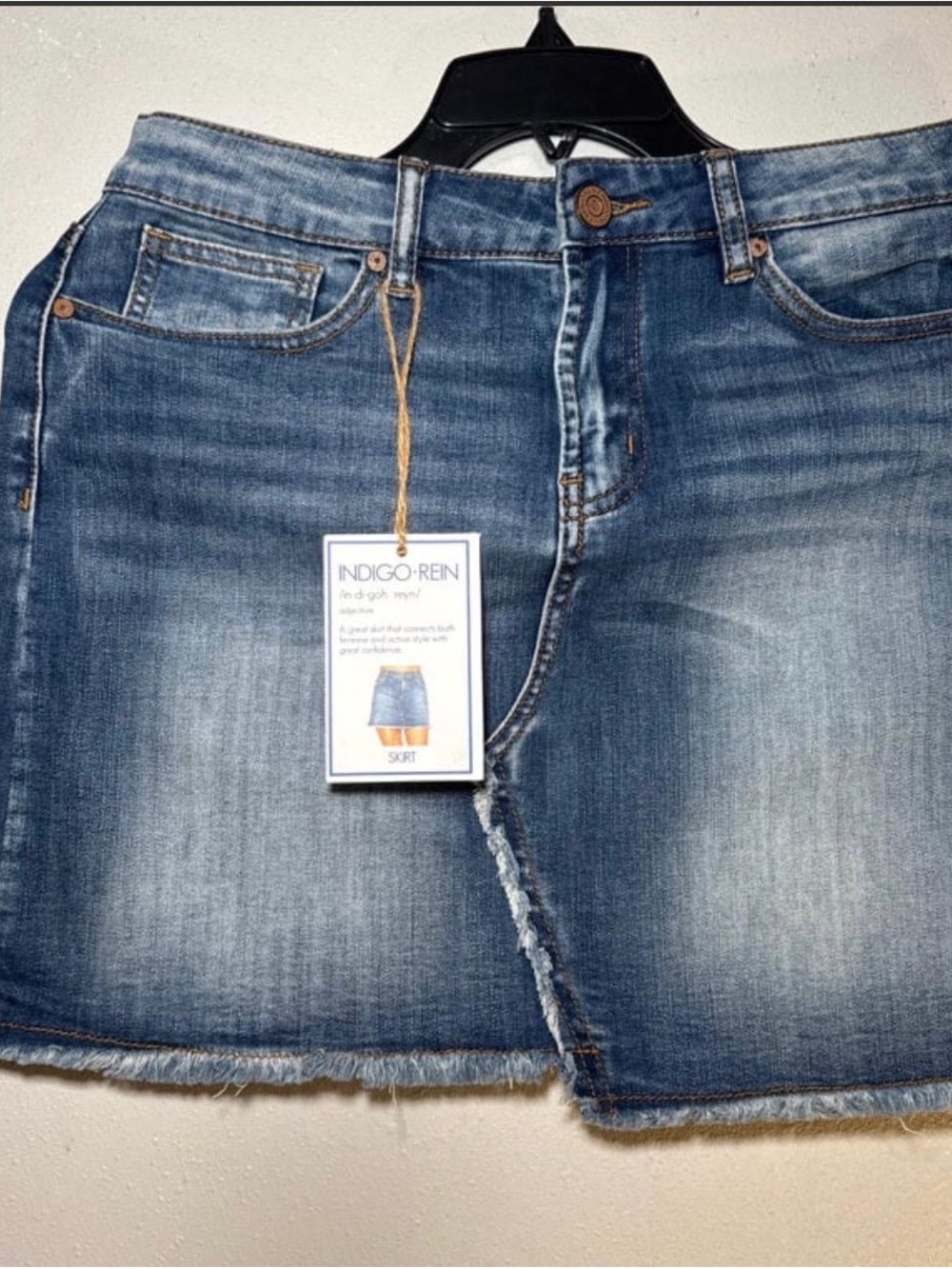 Indigo Rein Faded Blue Denim Mini Skirt